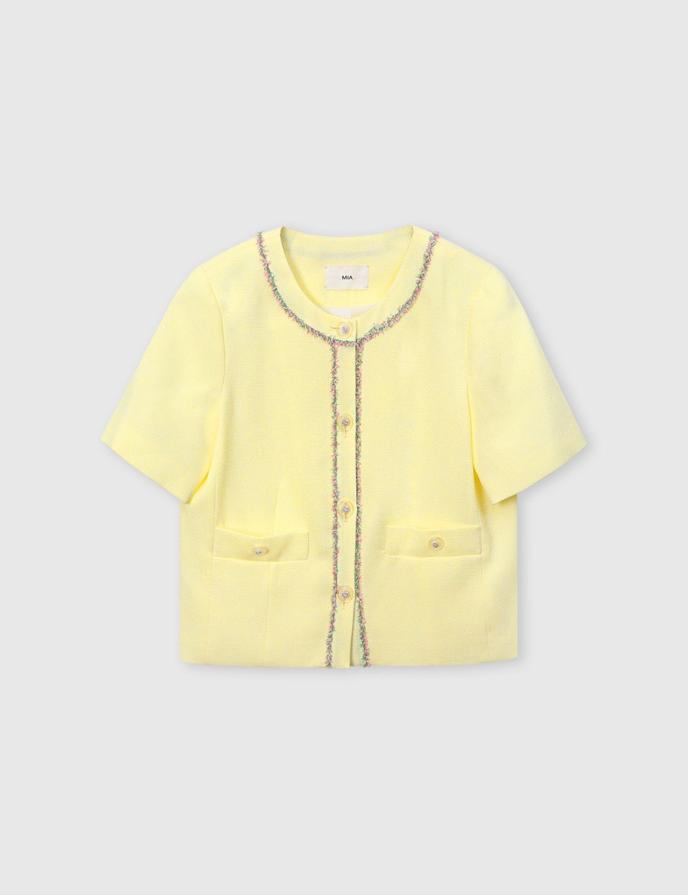 프린지 트위드 자켓[sorbet yellow]